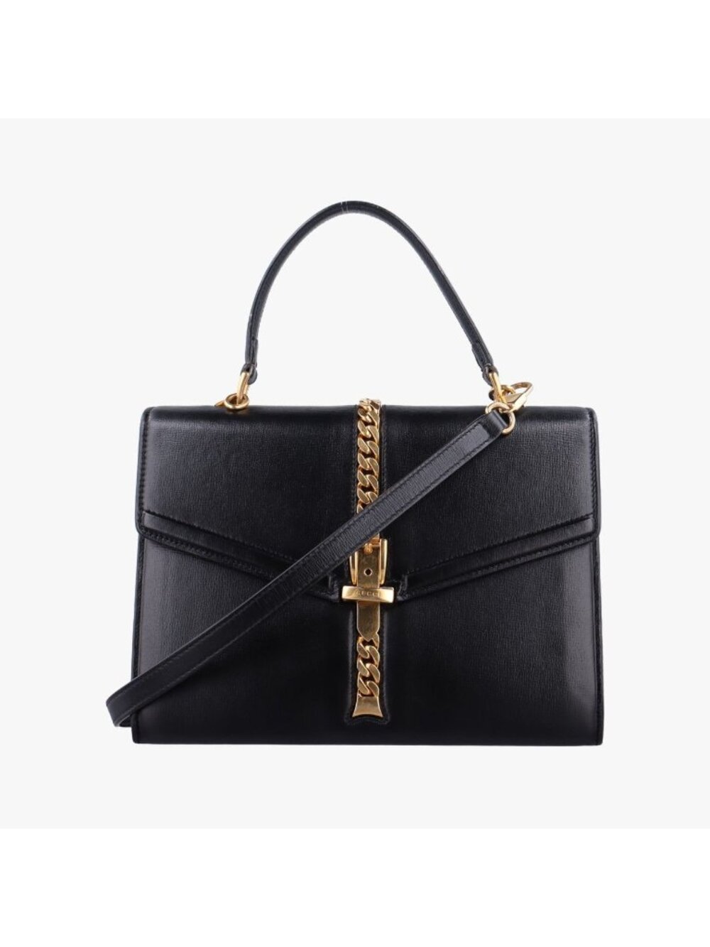 Gucci Sylvie 1969 Black Leather Shoulder Bag